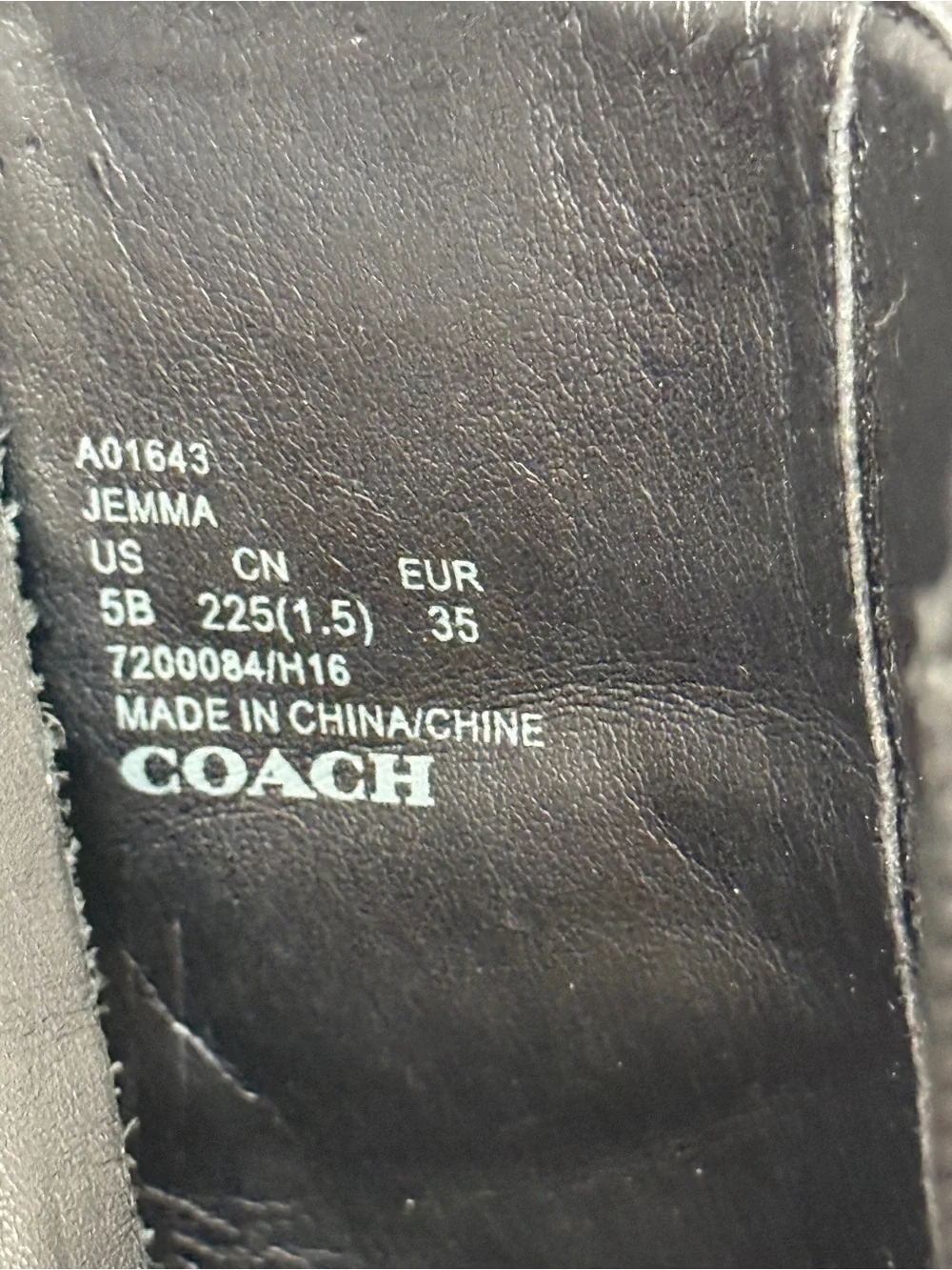 Coach Jemma Black Leather High Heel Ankle Booties Womens Size 5B